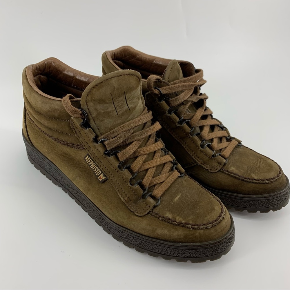 Mephisto Olive Brown Suede Ankle Boots